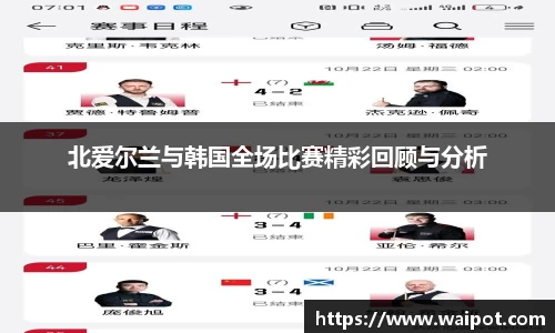 北爱尔兰与韩国全场比赛精彩回顾与分析